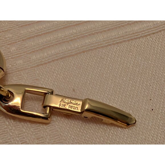 Napier Gold-Tone Chain Link Statement Necklace 16" Round Pendant Runway Jewelry - Picture 6 of 12